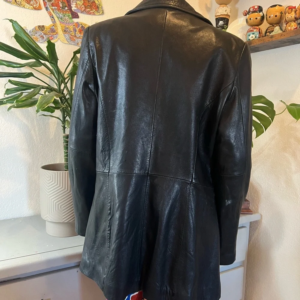 Jones New York Black Leather Women's Jacket - Picture 5 of 12